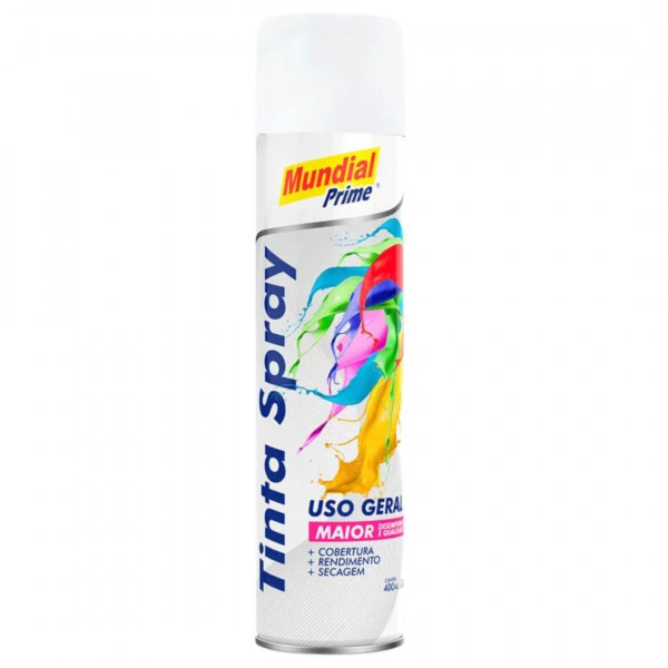 TINTA SPRAY BRANCO FOSCO 400ML MUNDIAL PRIME