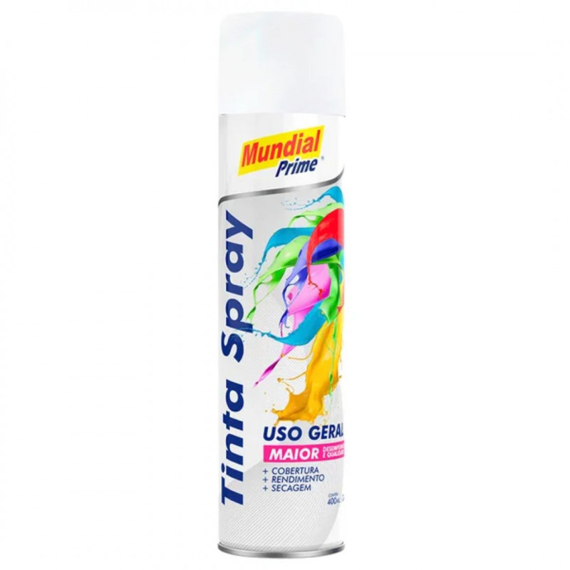 TINTA SPRAY BRANCO FOSCO 400ML MUNDIAL PRIME